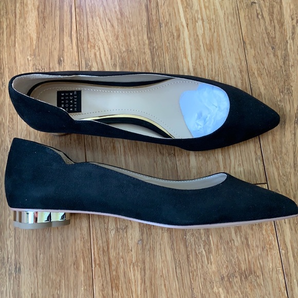White House Black Market Shoes - NEW WHBM Bellamy Metal Heel Flat sz 8M